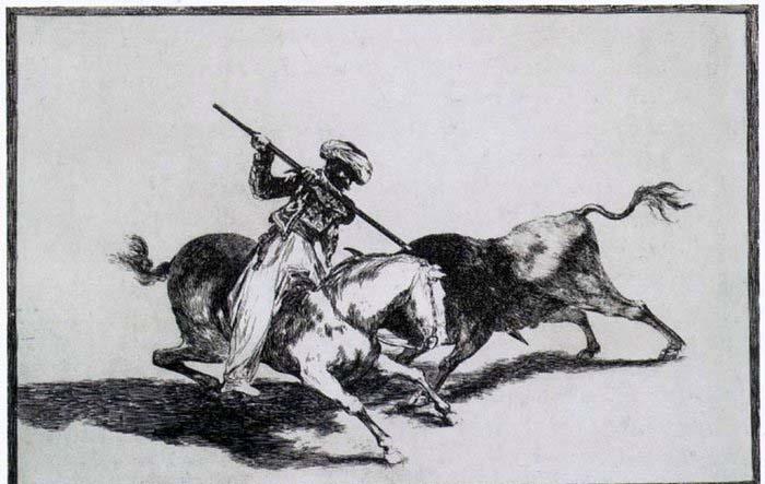 Francisco de goya y Lucientes  The Morisco Gazul is the First to Fight Bulls with a Lance Sweden oil painting art